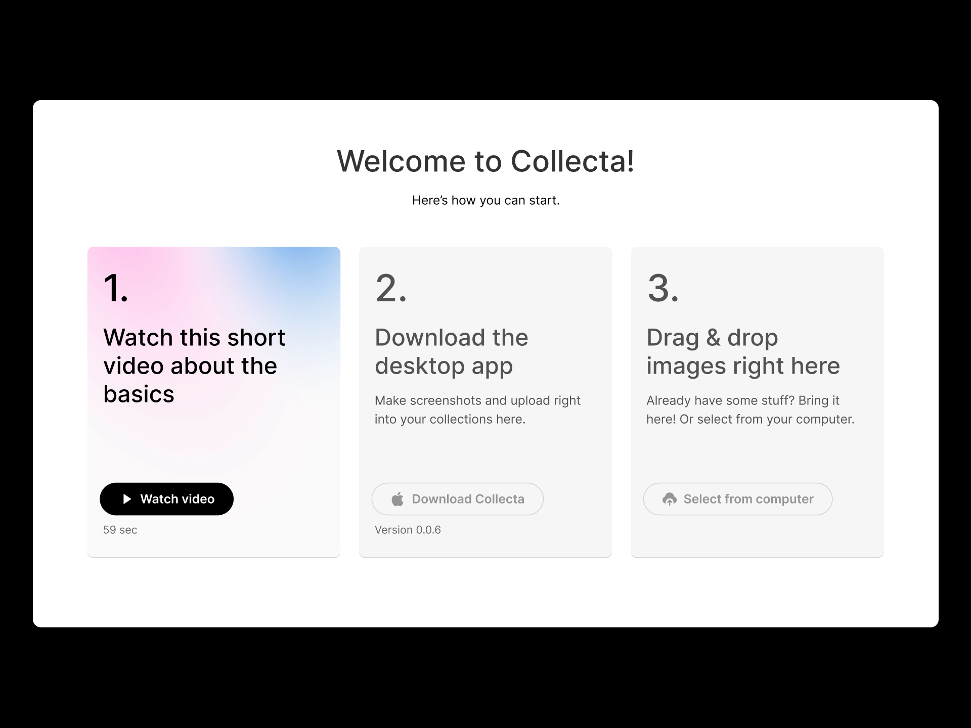 Collecta onboarding v2